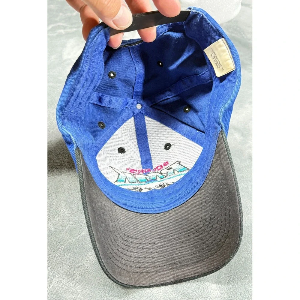 Polaris RMK Rocky Mtn King Snapback Hat Blue Black Snowmobile Cap